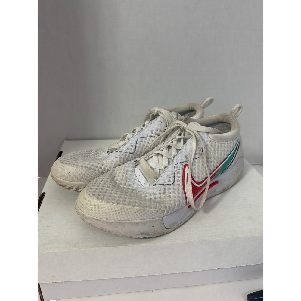 Nike Court Air Zoom Vapor Pro White Red Teal DH0613-136 Mens 12.5